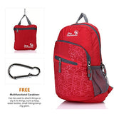 Outlander Packable Handy Lightweight Travel Hiking Backpack Daypack, Red