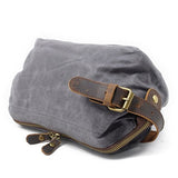 Royal Fair Men'S Toiletries Real Leather Wrist Wrap Retro Wax Canvas Toiletry Bag Travel (Army