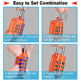 Travoce TSA Compatible Luggage Locks, Orange 6 Pack, Inspection Indicator with Alloy Body