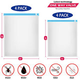 Premium Travel Storage Compression Bags for Clothes |8 Pack 4L 4M| Zippered, Roll Up, Space-Saving - No Vacuum Luggage Accessories | Heavy-Duty Airtight - Waterproof Seal - Reusable