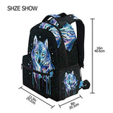 Backpack Travel Universe Wolf Space Galaxy School Bookbags Shoulder Laptop Daypack College Bag