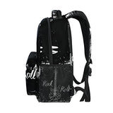 LORVIES Electric Guitar Rock And Roll Casual Backpack School Bag Travel Daypack