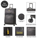 Lucas Ultra Lightweight Large Softside 28 Inch Expandable Luggage With Spinner Wheels (28In, Black)