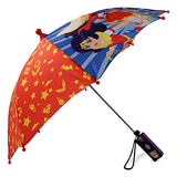 DC Comics Little Superhero Girls Character Rainwear Umbrella, red/Blue, Age 3-7