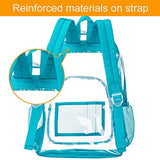 Clear Backpack, Heavy Duty Transparent Bookbag - Oil Blue