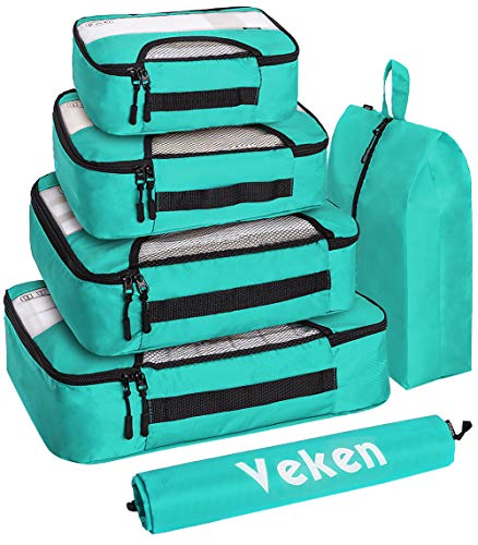 Veken 8 Set Packing Cubes for Suitcases, Travel Bag Organizers for Carry on Luggage, Suitcase Organizer Bags Set for Travel Essentials Travel