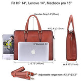 Banuce Vintage Full Grains Italian Leather Briefcase for Women Tote Handbag Attache Case 14 Inch