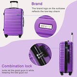 Luggage Set 3 Piece Set Suitcase Set Spinner Hard Shell Lightweight (Purple)