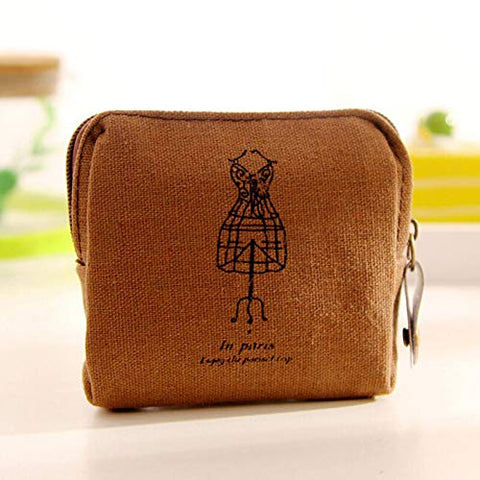 Vintage Canvas Tower Cloth Purse Wallet Card Key Coin Bag Pouch Case (Model - #2)