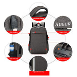 AUGUR Business Laptop Backpack, Anti Theft Slim Travel Computer Backpack with USB Charging Port,