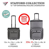 Travelers Club Luggage 16" Top Expandable Rolling Underseater W/USB Port, Dark Gray Suitcase,