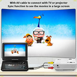 DR. J 11.5" Portable DVD Player with HD 9.5" Swivel Screen, Rechargeable Battery with Wall Charger, Car Charger and AV Cable, Sync TV Projector Function, Support USB Flash Drive SD Card, Region Free