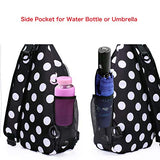 MOSISO Sling Backpack,Travel Hiking Daypack White Dot Rope Crossbody Chest Bag, Black