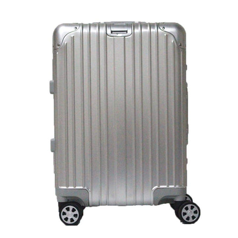 Boarding Suitcase, Aluminum-Magnesium Alloy Trolley Case, Durable Pc Luggage Case, With Tsa Lock Rotating Wheels, Silver, 20 inch