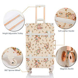 COTRUNKAGE Vintage Luggage Set 3 Piece Cute Travel Suitcase for Women with Cosmetic Case, Beige Floral