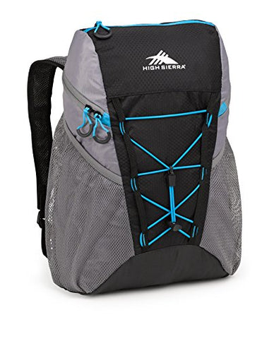 High Sierra Pack-N-Go 2 18-Liter Sport Backpack, Black/Charcoal/Pool, 18-Liter