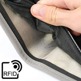 Passport Wallet Holder for Men&Women,RFID Blocking Travel Waterproof Zipper Credit Card Money Storage Bag Multifunctional Family Cellphone Boarding Passes Organizer with Crossbody Belt (Gray)