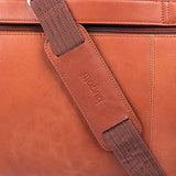 Bugatti Sartoria Medium Top Grain Leather Zipper Briefcase, Leather, Cognac
