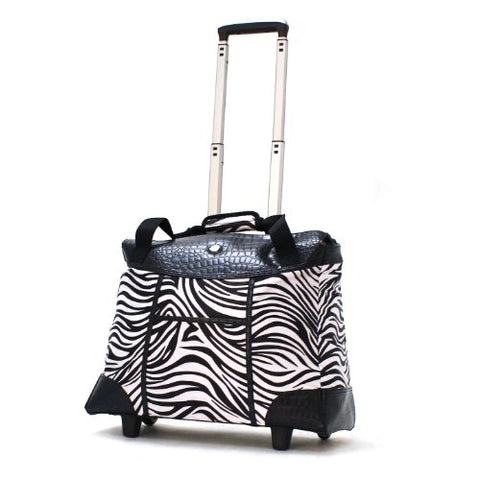Olympia Deluxe Fashion Rolling Tote, Zebra, One Size