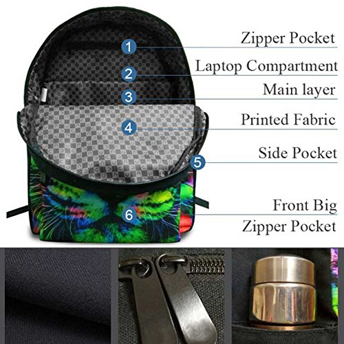 Doginthehole 3-Piece Pug Print Backpack Set | Includes Backpack, Lunch Bag & Pencil Case For Kids