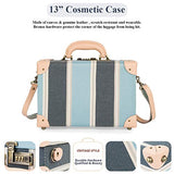 COTRUNKAGE Cute Travel Luggage Set 2 Pcs Trunk Case Vintage Women Suitcase with TSA Lock (13" & 24", Sky Blue)