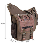 Koolertron Mens Boys Vintage Canvas Shoulder Military Messenger Bag Sling School Bags Chest