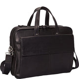 Mancini Leather Goods Colombian Leather Double Compartment Laptop Briefcase