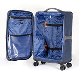 Sammy'S Soft Goods Co. Saint Dominique Expandable 20" Suitcase, Navy/Grey