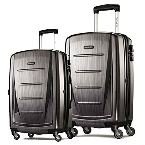Samsonite Winfield 2 Fashion 2 Piece Set Spinner 20 and 28 With Travel Pillow (Charcoal)