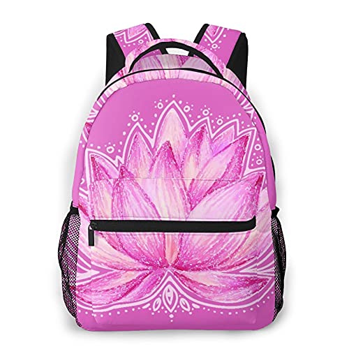 Multi leisure backpack,Lotus Flower Design, travel sports School bag for adult youth College Students