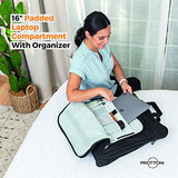 Prottoni 44-Inch Suit Carrier For Travel - Garment Suitcase With Toiletry Bag (Black + Clear Toiletry Bag, 44")