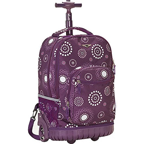 Rockland Luggage 19 Inch Rolling Backpack Printed, Purple Pearl