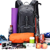 G4Free Black Hiking Backpack Backpacking Backpacks with Rain Cover Waterproof Bladder for Men