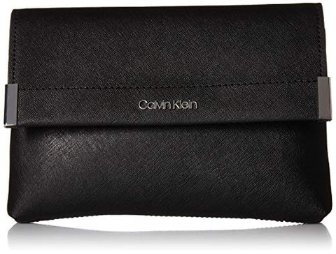 Calvin Klein Raelynn Saffiano Belt Bag Fanny Pack, black/silver