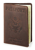 Shvigel Leather Passport Cover - Holder - for Men & Women - Passport Case (Brown Vintage)