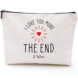 Gifts for Wife Girlfriend Birthday-I Love You More,The End I Win- Gifts for Girlfriend Boyfriend Couple Wedding Gifts from Wifey Hubby Makeup Bag for Her Presents