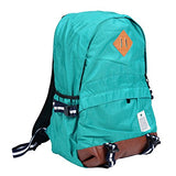 Damara Womens Preppy Casual Canvas PU Spliced Computer Backpack,Lemon Green