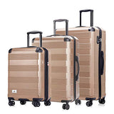 Verdi Luggage Set 3 Piece - Lightweight with USB Port Hardside Carry On Suitcase - Includes Expandable 20 Inch Carry on, 24In/TSA-Approved Lock 28In Checked Bag with 8-Wheel Rolling Spinner