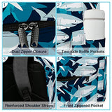 Shark School Backpack, Lightweight Cute Kids Backpack Classic Bookbag Cool Daypack for Teen Boys Girls High School Student, 17 Inch