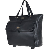 Kenneth Cole Reaction Runway Call Pebbled Faux Leather Wheeled 15” Laptop Business Tote, Black
