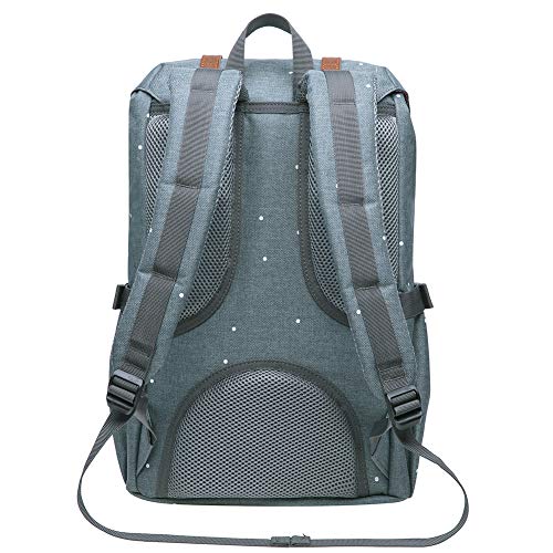 KAUKKO Zaino Vintage In Tela Oxford, 21,57L, Comparto Laptop 15 Pollici, Impermeabile, Grigio
