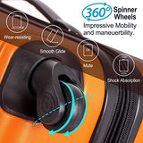 Merax 3 Pcs Luggage Set Expandable Hardside Lightweight Spinner Suitcase (Orange)