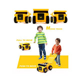 PUQU Monster Truck Design Kids Travel Suitcase Toddler Luggage With Wheels (Yellow)