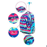 Hcc& Oversized Load Rolling School Backpack Unisex Usb Rechargeable Rolling Backpack -