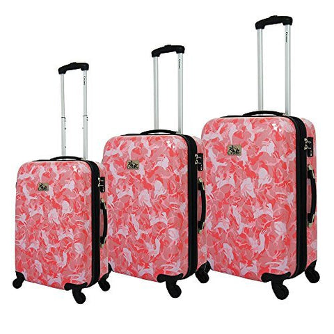Chariot Armada 3-Piece Hardside Tsa Lock Upright Spinner Luggage Set, Tan Pink