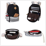 Eaglebeky Canvas Dot Backpack Lightweight Teen Girls Backpacks School Shoulder Bags (Khaki)