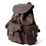 Leather Backpack, Berchirly Vintage Real Leather Travel Backpacks Rucksack School Laptop Camping