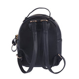 Damara Womens Snakeskin-Embossed Joint-Color Backpack,Black