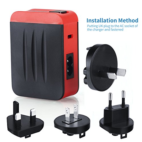 Travel Adapter Uppel Us Au Uk Eu Plug Charger Adapter 24W 4.8A 4 Ports Ac Usb Wall Travel Charger