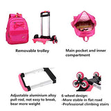 Fanci 2Pcs Bowknot Princess Style Trolley School Book Bag for Girls Boys Wheeled Backpack with 6